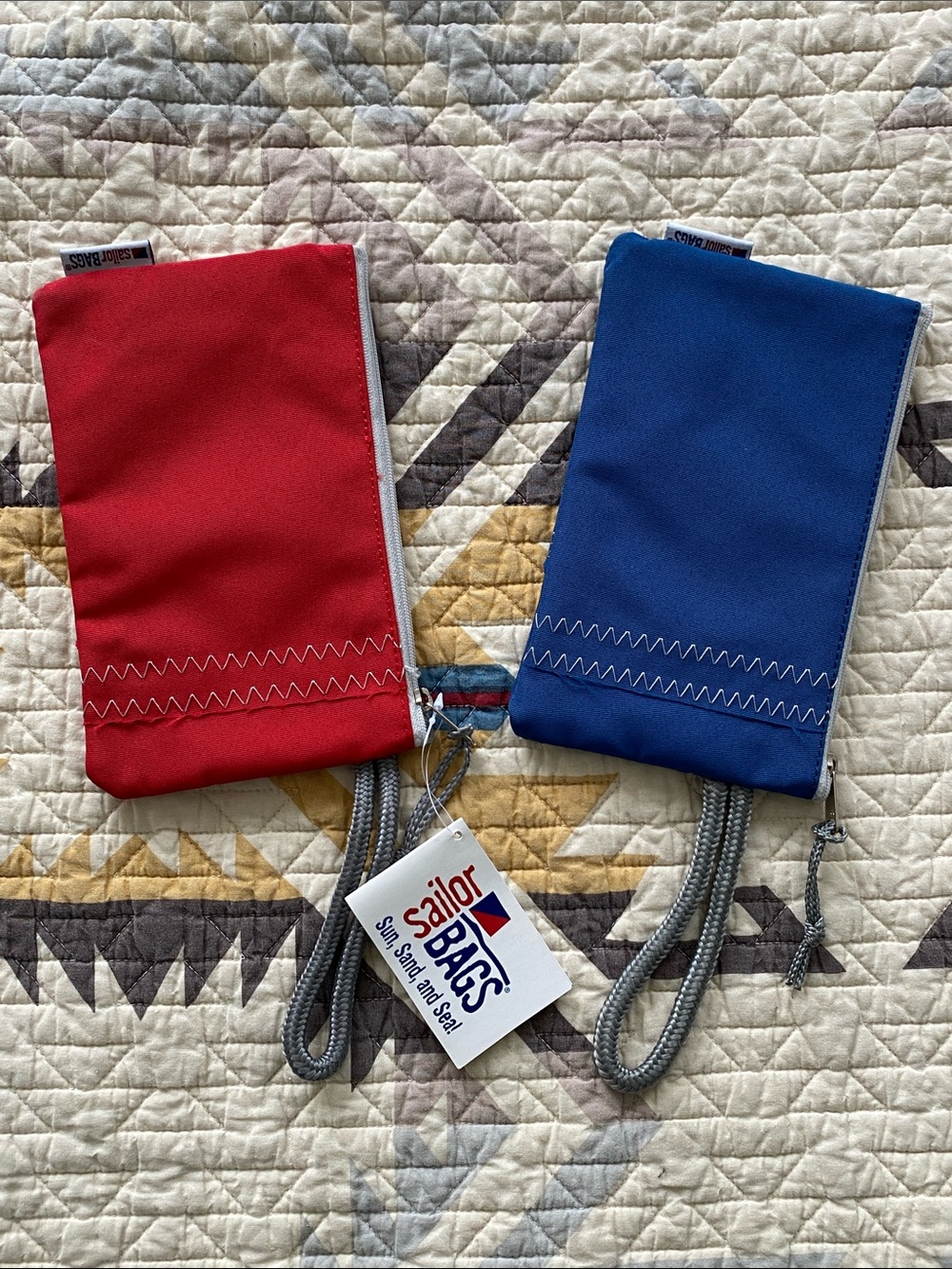 New Sailor Bags Pouch Set of 2 Red and Blue